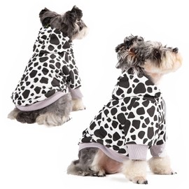 Furryilla Warm Cotton Clothes for Small Dogs Girls Boys, Puppy Dog Hoodies Costumes Sweatshirts French Bulldog Clothes for Small Breed Pets Dog Pjs-Cow Hoodie-S