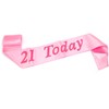 SHATCHI Pink 21 Today Satin Sash 21st Birthday Celebration Fancy