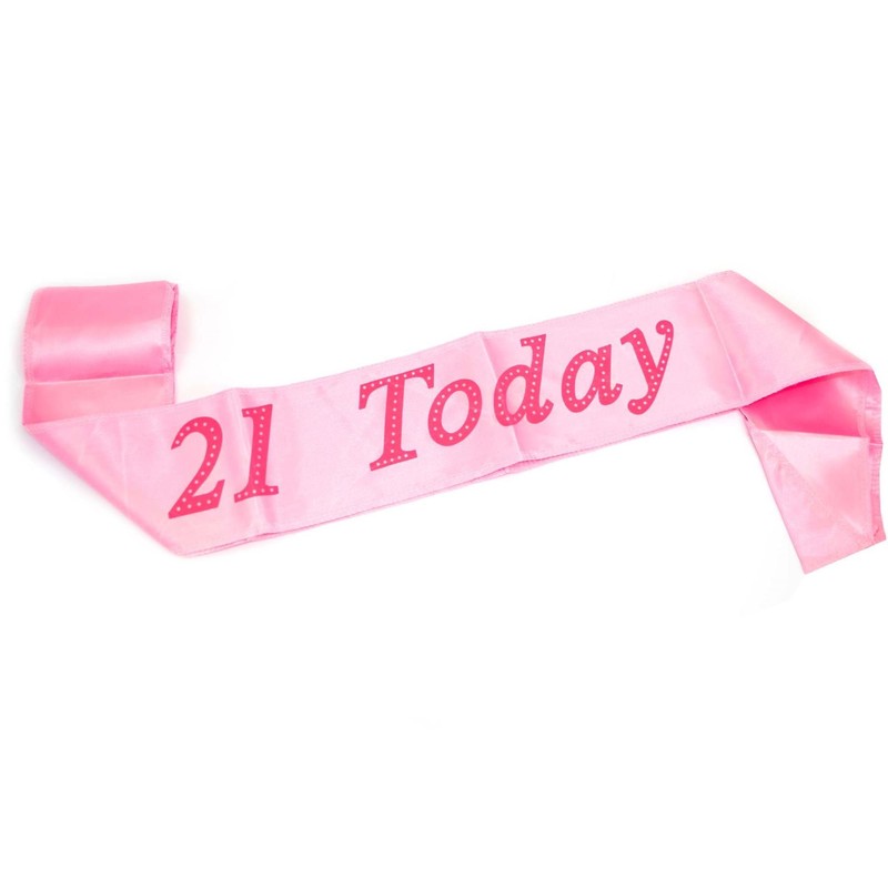 SHATCHI Pink 21 Today Satin Sash 21st Birthday Celebration Fancy