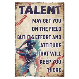 WADORN Metall Blechschild „Baseballspieler“ Im Vintage Stil 20x30cm Lustiges Retro Blechschild „Bassball Club“ Motivierendes Zitat Wandkunst Poster Plakette Dekor Für Garage Baseball Geschenke Dekor