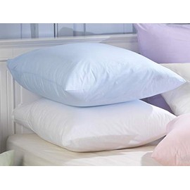 Plain Dye Blended Cotton 65cm x 65cm Continental Housewife Pillowcase Pair in Blue