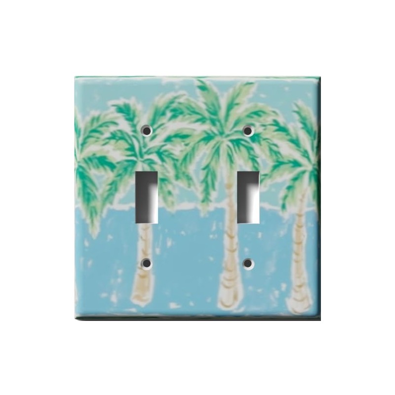 SnazzySwitch Palm Trees Decorative Combo Light Switch Outlet Cover -
