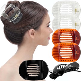 RC ROCHE Pack of 6 Large Teeth Thick Hair Non-Slip Hair Clips Hair Clip Women Girls Large Transparent Brown Black