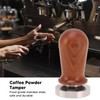 Coffee Tamper with Flat Stainless Steel Base Wooden Handle Coffee