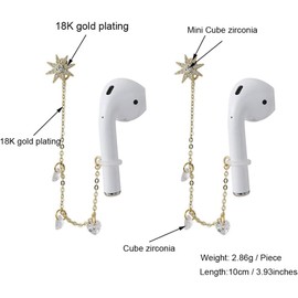 Levtandy Anti Lost Earring Strap for Airpods (Need Ear Hole) Anti Lost Strap for Airpods Pro, Wireless Earhooks Earbuds Earphone Holder Connector, Compatible with Airpods 1 2 3