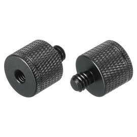 sourcing map 2 Pack Microphone Stand Adapter M5 Female to 1/4 Male Camera Screw Black