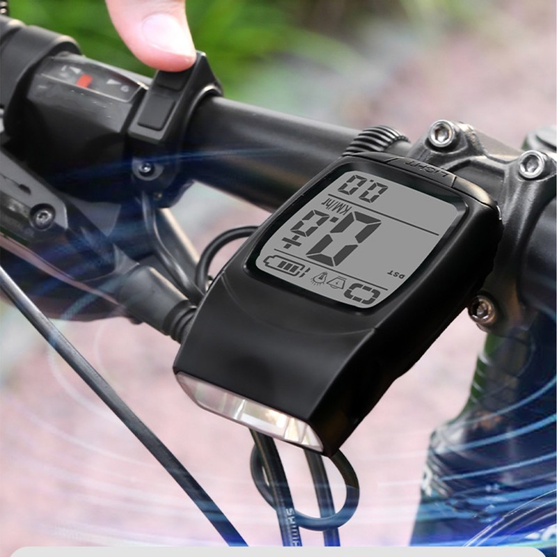 Bike Computer IP64 Waterproof Large LCD Backlit Display Cycling Speedometer
