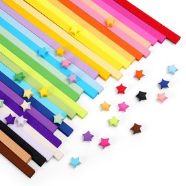 OFFCUP Origami Star Paper Strips, 1350 Pieces Lucky Star Paper Strips, 27 Colours, Crafts, Stars, Paper, Rainbow Colour, Origami Paper for Crafts, Decoration, Cards Gift