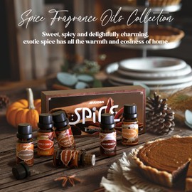 Autumn Spice Essential Oils Set, ARVIDSSON Fall Essential Oil for Diffuser - Cinnamon, Pumpkin Pie, Harvest Spice, Apple Cider, Gingerbread, Snickerdoodle, Cozy Fragrance Oils