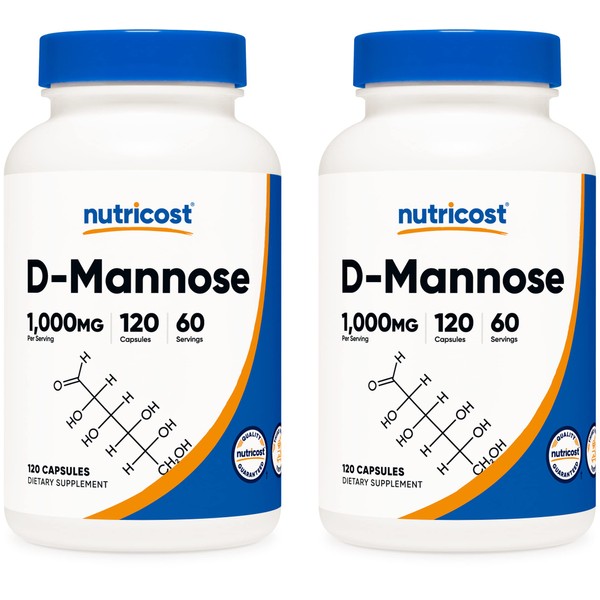 Nutricost Nutricost D-Mannose 500 mg, 120 Caps (2 Bottles) -