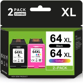 For HP 2 Pack 64 XL Ink Cartridge Combo for HP ENVY Photo 6252 6255 7155 7855 6220 6230