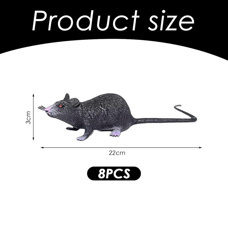 FDGGT 8 Pieces Simulated Mice Black Mouse Models Plastic Mouse