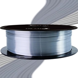 Shine Silver PLA 3D Printer Filament 1.75mm Silk Shiny Aluminium Metal Silver 3D Printing Material Widely Compatible 3D Printers TTYT3D