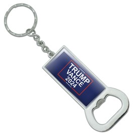 GRAPHICS & MORE Trump Vance 2024 Election Keychain Rectangle Chrome Plated Metal Bottle Cap Opener
