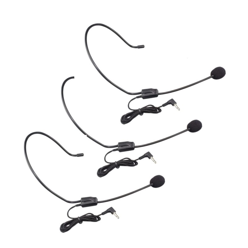 Generic 3pcs Portable Speaker Mic Headset Microphone Simple Design Easy