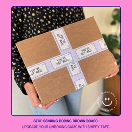 You’ve Got Mail Packing and Shipping Tape, White Purple Black Decorative, Cute Fun Printed Packaging Tape, 1.88" x 110 Yards (330 feet)