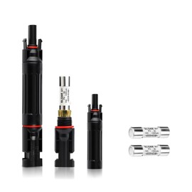 15 Amp Solar Panel Fuse 1000V Solar in-Line Fuses Holder IP67 PV Panel String Fuses with Male and Female Connector，Waterproof Solar Fuse Connector，Solar Surge Protection Device（2-Pack）