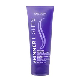 Clairol Professional Shimmer Lights - Máscara tonificante violeta para neutralizar los tonos cobrizos con resultados refrescantes del cabello rubio