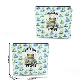 Frog Gifts Funny Makeup Bag Frog Cosmetic Bag Frog Themed Gifts for Women Girls Best Friend Niece Daughter Animal Lovers Frog Lover Gifts Floral Travel Organizer Graduation Birthday Gifts