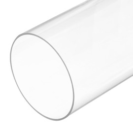 sourcing map Plastic Pipe Rigid Polycarbonate Round Tube Clear 3 3/8"(86mm) ID 3.5"(90mm) OD 6"(150mm) High Impact for Lighting, Models, Water Plumbing