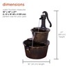 Alpine Corporation TIZ194BZ | Rustic Outdoor 2-Tier Barrel Pump Water
