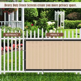 Weidear Privacy Fence Screen, 4x12FT Patio Privacy Screen, 160 GSM Shade Cloth Netting Mesh with Chain Link Cable Zip Ties, Fence Covering for Outdoor, Balcony, Yard, Panel, Garden,Wind- Sand