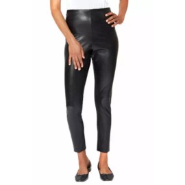 MARIO SERRANI WOMEN'S PULL ON FAUX LEATHER LEGGINGS(BLACK