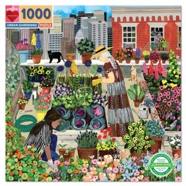 eeBoo: Piece and Love Urban Gardening 1000 Piece Square Adult Jigsaw Puzzle, Puzzle for Adults and Families, Glossy, Sturdy Pieces and Minimal Puzzle Dust