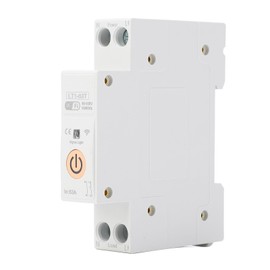 Smart WiFi Circuit Breaker, Remote Tuya APP Control Power Switch On Off Timer Power Meter Energy Monitor with APP Voice Control, 35mm DIN Rail, for Household Appliances