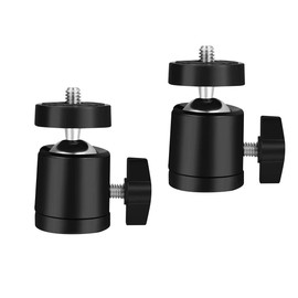 JAOXISOU 2 Pack Universal 1/4" Swivel Mini Ball Head Screw Tripod Mount, 360 Degree Rotating Mount Base Adapter for DSLR Cameras Tripods Monopods Camcorder Light Stand Bracket