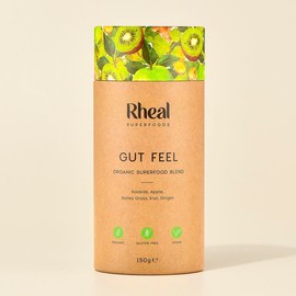 Rheal Gut Feel: Natural Prebiotic Digestion & Bloating - Daily Greens Organic Superfood Powder (30 Servings)
