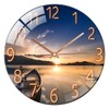 ALEENFOON Glass Wall Clock 12 Inch Silent Non Ticking Round