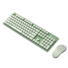 Wireless Keyboard and Mouse Combo, 2.4G Rechargeable Full Sized Backlit Keyboard and Silent Mice Set Home Office Gamer Keyboards for PC Desktop Laptop (Green with Warm Light)