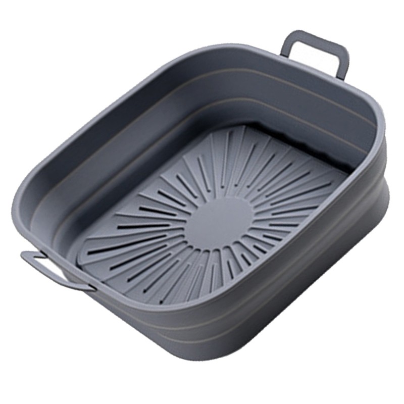 2PCS Fryer Silicone Liners 8in Square Odourless Thickened Foldable Fryer
