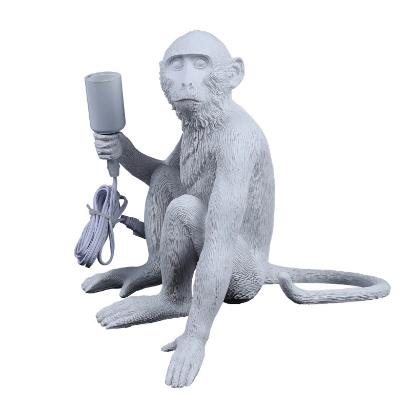 Unbranded Monkey Table Lamp Nordic Light Resin Simian Hanging Rope