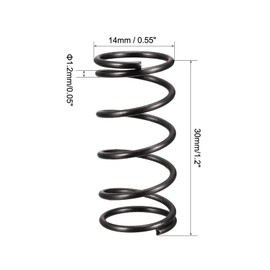 TA-VIGOR 10Pcs Extended Compressed Spring, 1.2mm Wire Dia, 14mm OD, 30mm Length Durable Stainless Steel Small Dual Hook Tension Spring for Furniture Screen Doors Repair Projects