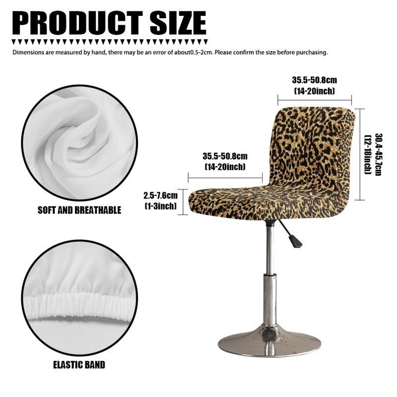 Sellikakes Bar Stool Covers with Back, Leopard Printed Bar Stool