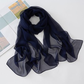 OVOY Black Silk-Feeling-Sheer-Scarf for Women Lightweight Chiffon-Scarves for Evening Dress Wedding Sunscreen Shawls-Wraps