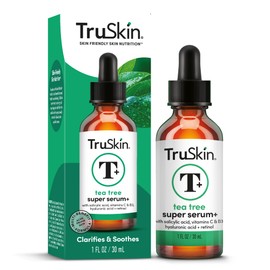 TruSkin Tea Tree Oil Acne Treatment for Face – Acne Serum – Improve the Appearance of Pores, Skin Tone for Smooth, Glowing Skin with Salicylic Acid, Vitamin C, Niacinamide & Retinol, 1 fl oz