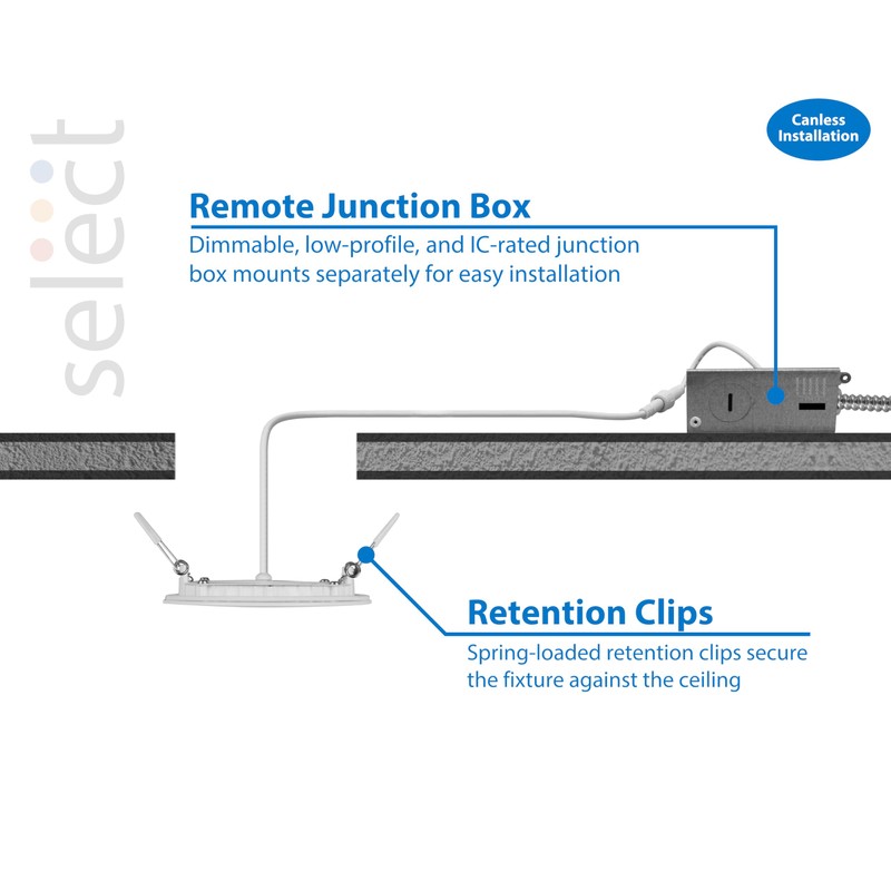 NICOR Lighting REL41120SRDWH RELS Canless Downlight, 4in, White