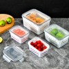 3pcs Drain Storage Basket Box Transparent Leakproof Food Storage Containers