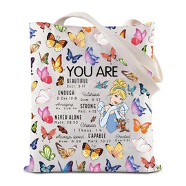 JYTAPP Princess Tote Blue Dress Gift You Are Beautiful Shoulder Bag Faily Cartoon Tales Fans Gifts (beige)