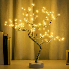 Costcom 108 LED USB Tree Night Light Fairy Wire Desk Table Room Lamp Party Decor DIY Adjustable Branches