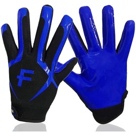 Football Receiver Gloves Youth Pair,Ultra Stick Palm Grip Gloves for Kids Age 5-14 Small Large XL Medium, Black White Blue Red Orange Durable Breathable Flexible American (Green, Large)