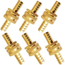 AOPANDA Solid Brass Garden Hose Repair Connector with Clamps Hose End Repair Kit,Fit for 5/8"Garden Hose Fitting,Male and Female Hose Fittings(5/8"-6 Set)
