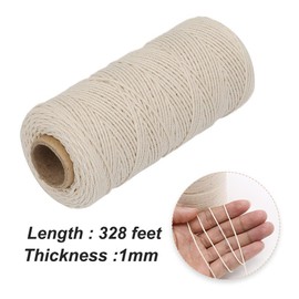Vivifying Butchers Twine, 328 Feet 3Ply Cotton Bakers Twine, Food Safe Cooking String for Tying Meat, Making Sausage, Trussing Turkey, Roasting and Packing (Beige)