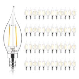 Sigalux E12 LED Bulb Dimmable, 40 Watt Candelabra LED Light Bulbs, Chandelier Light Bulbs, B10 2700K Soft White, Type B Candle Light Bulbs for Chandeliers, Ceiling Fan, Pendant, UL Listed