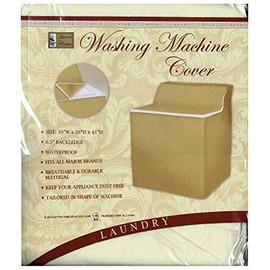Better Home Zippered Fabric Washing Machine Cover Waterproof Dust Protector (Off White)