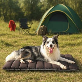 WESTERN HOME WH Outdoor Dog Bed,Large Sized Dog Waterproof Washable Beds for Medium Large Dogs, Portable Camping Travel Pet Bed Mat, 43 x 26 Inch, Brown