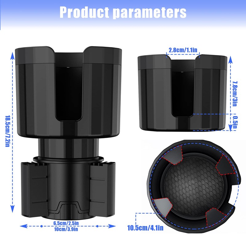 Car Cup Holder Expander Cup Holder Adapter with Adjustable Base